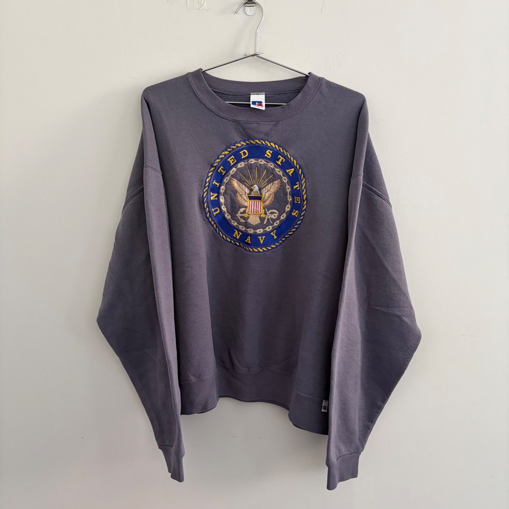 Russell Athletic United States Navy Crewneck Sweatshirt Gray XL